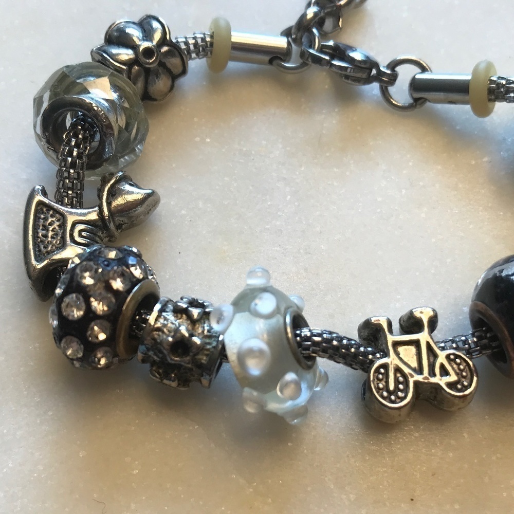 Black and silver Charms Bracelet
